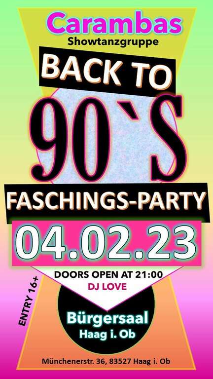 Back to 90‘s Faschings-Party 