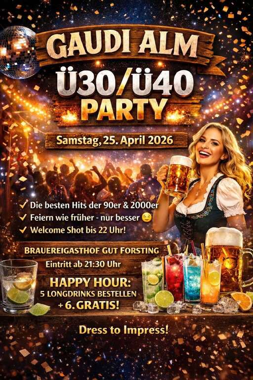 Legendäre-Ü30--Ü40-Party-Forsting-Brauereigasthof-Gut-Gaudi-Alm-2026-04-25