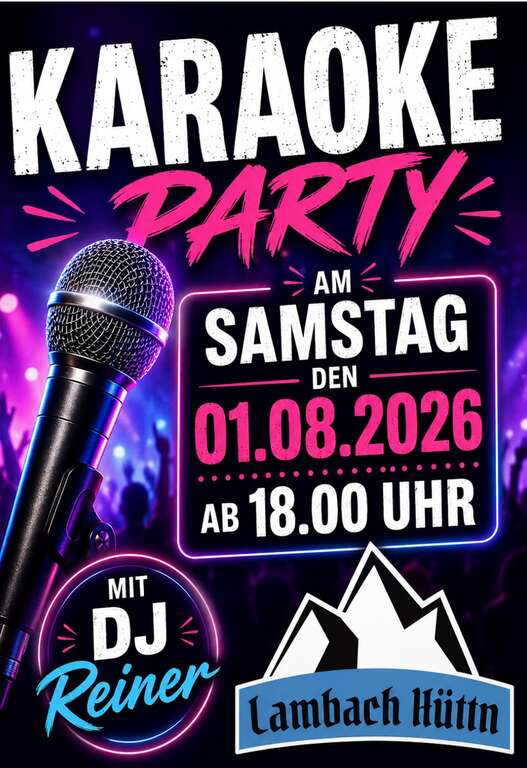 Karaoke-Lambach-Lambach-Hüttn-2026-08-01 Karaoke-Lambach-Lambach-Hüttn-2026-08-01